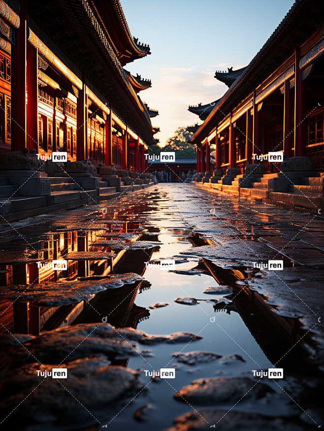 华丽的建筑宫殿紫禁城东方建筑