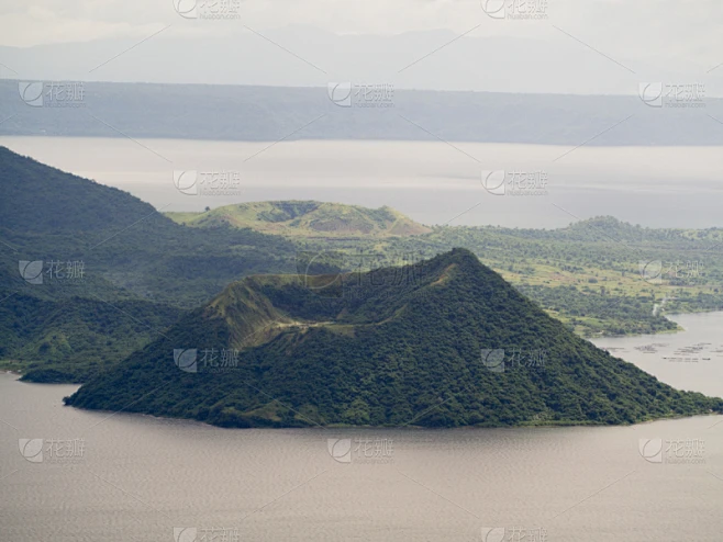 菲律宾,火山,长焦镜头,吕宋岛,水平画幅,无人,户外,湖,草,热带气候素材-花瓣网