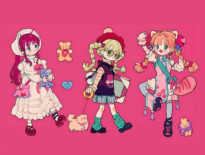 女孩穿搭插画  cr.普通小狗