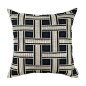 简约现代北欧样板房间软装设计师沙发黑灰色条纹几何靠垫包抱枕套-淘宝网