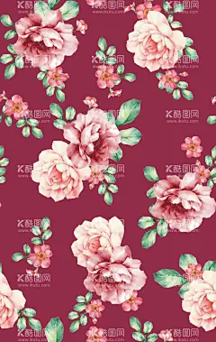 玫瑰花  - 源文件下载【酷图网】月季花,花朵,小碎花,玫瑰,牡丹花,大牌,数码印花,服装,高清壁纸,童装