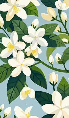 风车茉莉矢量插画图形元素