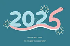 2025蛇年标题logo卡通吉祥物新年春节元旦插画海报AI矢量设计素材-淘宝网