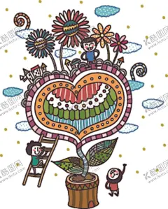 手绘插画 【酷图网】通,可爱,情人节,快乐,卡片,请帖,楼梯,心理健康插画,请柬,萌,太阳花,树叶,手绘,剪纸,插图,插画,绘图,绘画,浪漫,文艺,小清新,和风,韩式,小碎花,背景纸,底纹,瓷砖,贴画,手绘插画,礼物,矢量礼物,卡通礼物,手绘礼物,礼物插画,爱心
