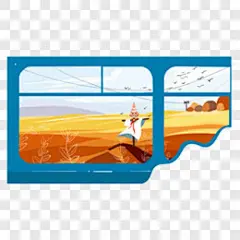 列车沿途秋景插画元素卡通手绘PNG图片 来自PNG搜索网 pngss.com 免费免扣png素材下载！