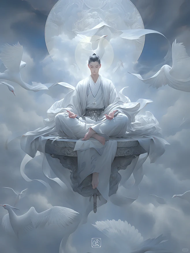 仙人抚我顶,结发受长生…｜古风国潮插画-花瓣网