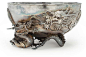 A silver bowl with dragons Meiji period (late 19th century)