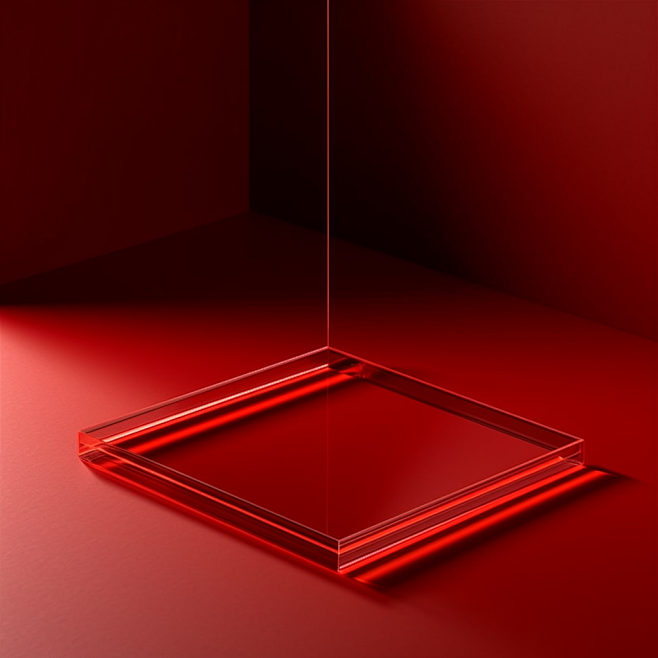 Acrylic plate, red, ...