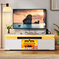 Amazon.com: YITAHOME TV Stand with RGB LED System, 4 AC Power Outlets, Ample Storage Space, Sturdy Construction, Easy Assembly, White : Home & Kitchen