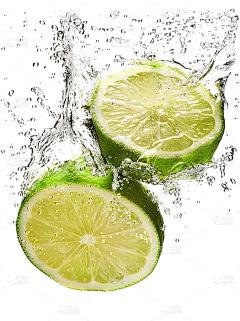 夏季果蔬合成气泡感柠檬通用元素素材