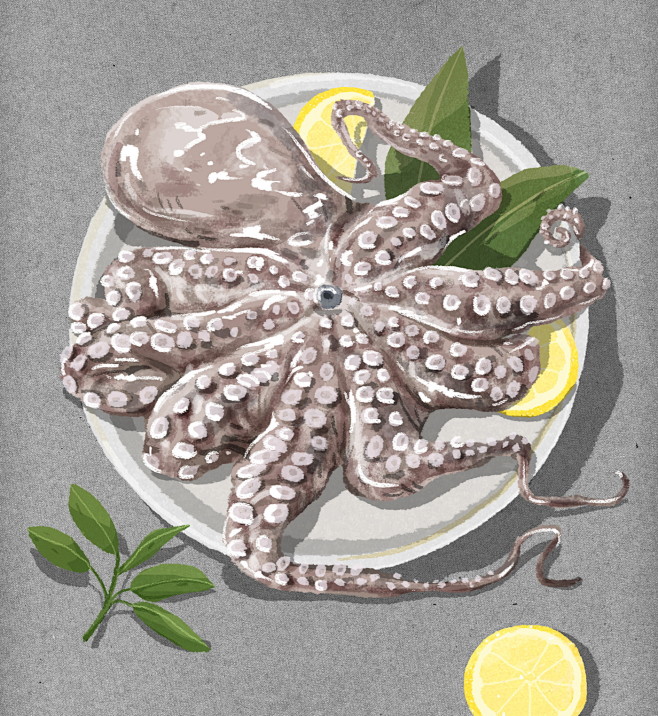章鱼海鲜插画