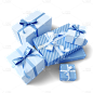 蓝色3D礼物盒节日装饰元素