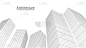 现代建筑网格背景。线框透视建筑的白色背景。矢量插图。