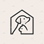 pet house dog cat hipster vintage vector icon illu