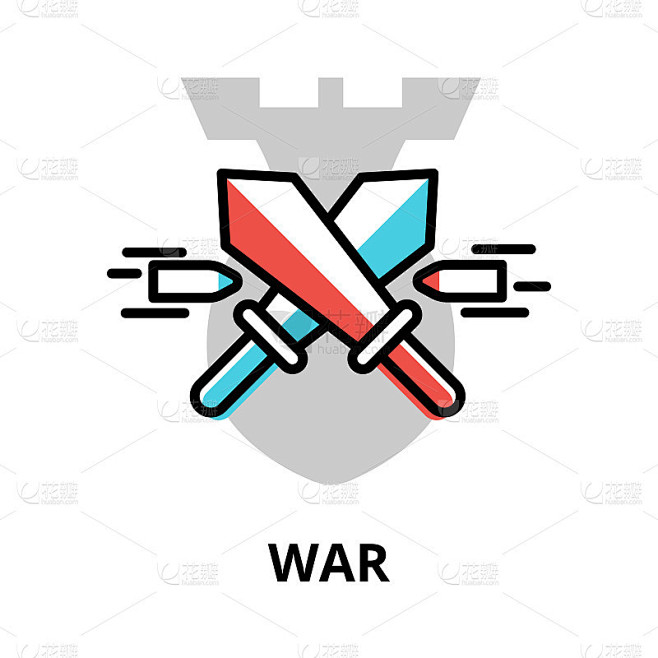 战争图标概念，政治收藏