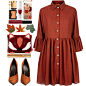 A fashion look from October 2017 featuring brown dress, suede shoes and Charlotte Olympia. Browse and shop related looks.