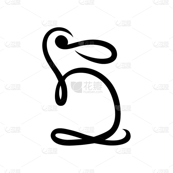 白色,兔子,抽象,符号,可爱的,宠物,自...