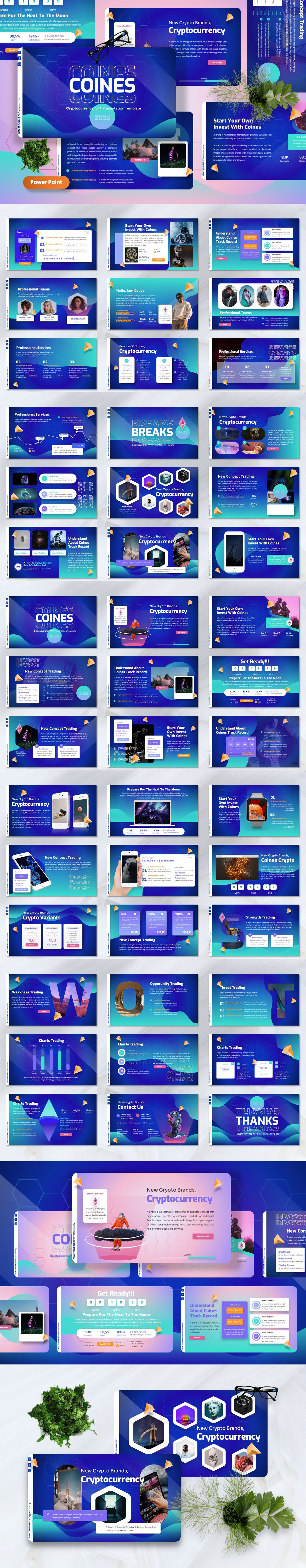 #幻灯片模板# 加密虚拟货币幻灯片暗亮色金融数字银行等PowerPoint演示模板