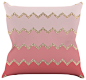 Monika Strigel "Avalon Coral Ombre" Pink Chevron Throw Pillow (16" x 16") contemporary-decorative-pillows