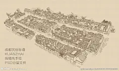 成都民俗建筑线描全景图片,成都民俗建筑线描全景模板下载,宽窄巷子手绘 成都民居 四川民俗 民居手绘 线描建筑,成都民俗建筑线描全景设计素材,昵图网：图片共享和图片交易中心