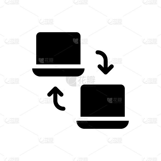 数据交换矢量图标符号插图。
