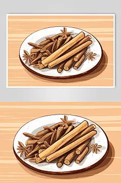 AI数字艺术甘草中草药药材插画-众图网