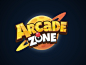 Arcade Zone game title board game kids logo cartoon logo 3d title game branding boardgames boardgame title design game logo