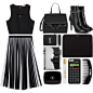 A fashion look from March 2016 featuring crop top, pleated skirt and leather booties. Browse and shop related looks.