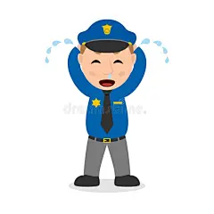  哭泣的警察卡通人物 向量例证