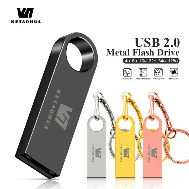 跨境 高速 128g金属防水u盘 礼品优...