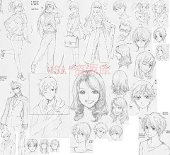 #SAI资源库# 动漫元气少女的马尾辫、大叔的平头等上百种发型参考，让发型更显人物性格~自己收藏，转需~ ​​​​