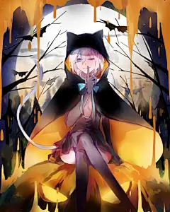 VOCALOID 同人图 插画 壁纸 | 万圣节快乐呀喵