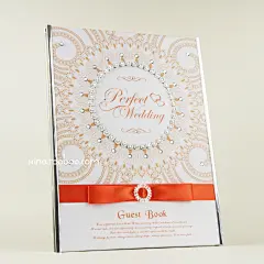 签到本签名册签到簿礼金簿橙色婚礼结婚定制创意商务会议婚庆用品-淘宝网