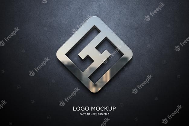 Logo mockup on grey ...