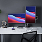 Dual Display Home Office Desk Setup_