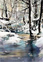 New Year's Eve - Ohio. Thomas W Schaller - Watercolor. 22x15 Inches - 30 Dec. 2016.