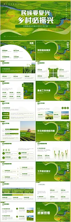 乡村振兴项目工作汇报PPT模板
承接定制，微信：zj19830653