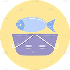 扁平风拟物风食物icon-鱼类