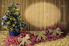木制,圣诞树,小的,明信片,背景,贺卡,松树,水平画幅,雪