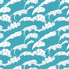 八月wwv采集到日式复古海浪花纹矢量图设计素材