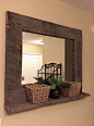 A personal favorite from my Etsy shop https://www.etsy.com/listing/243757201/rustic-wood-mirror-rustic-home-decor: 