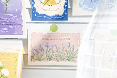 30张夏日诗集治愈手绘明信片复古文艺手帐生日贺卡节日留言小卡片-淘宝网