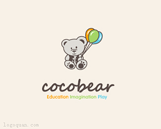 标志说明：可可熊儿童产品logo设计欣赏...