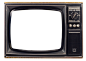 复古怀旧黑白老电视机免抠图PNG图片平面设计场景PS后期合成素材
