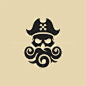 Skull Pirate Kraken Logo for sale. Minimal, clean, stylish Skull Pirate Kraken Logo design, perfect for many modern and creative business industries. Simple logo created with golden ratio