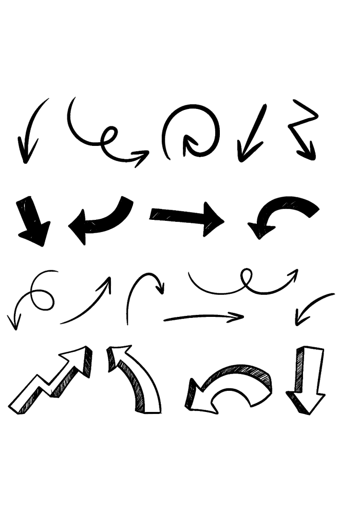 手绘弯曲创意箭头