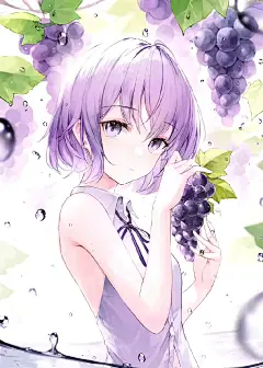 【美图】可爱的水果与少女二次元插画欣赏