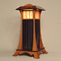 Custom Made, Elegant Wood and Stained Glass Lantern