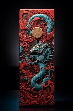 AI数字艺术龙年概念礼盒包装设计