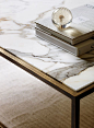 Tom Faulkner-SIENA coffee table finished in Florentine Gold, with a Calacatta Oro #marble top.: